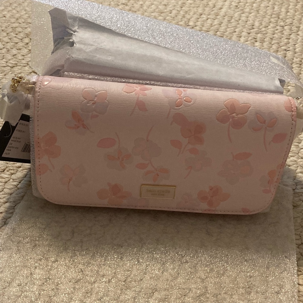 Serena Spring Pansies Leather Chain Wallet